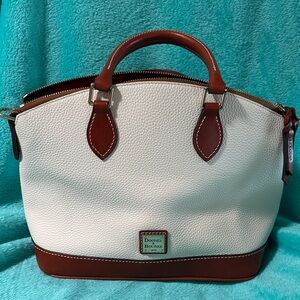 Dooney & Bourke Cream and Brown Satchel